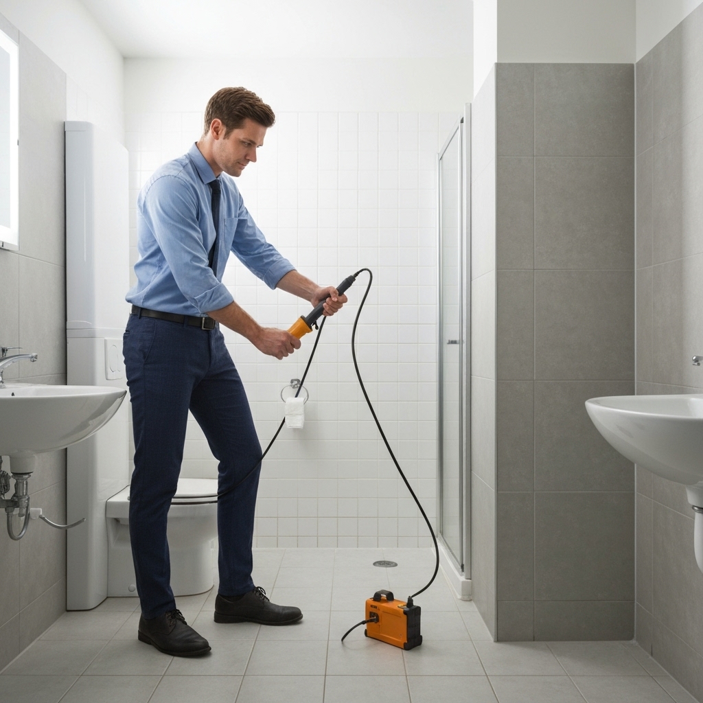 Professionnel Oclaire intervenant en urgence avec un équipement de détection de fuite