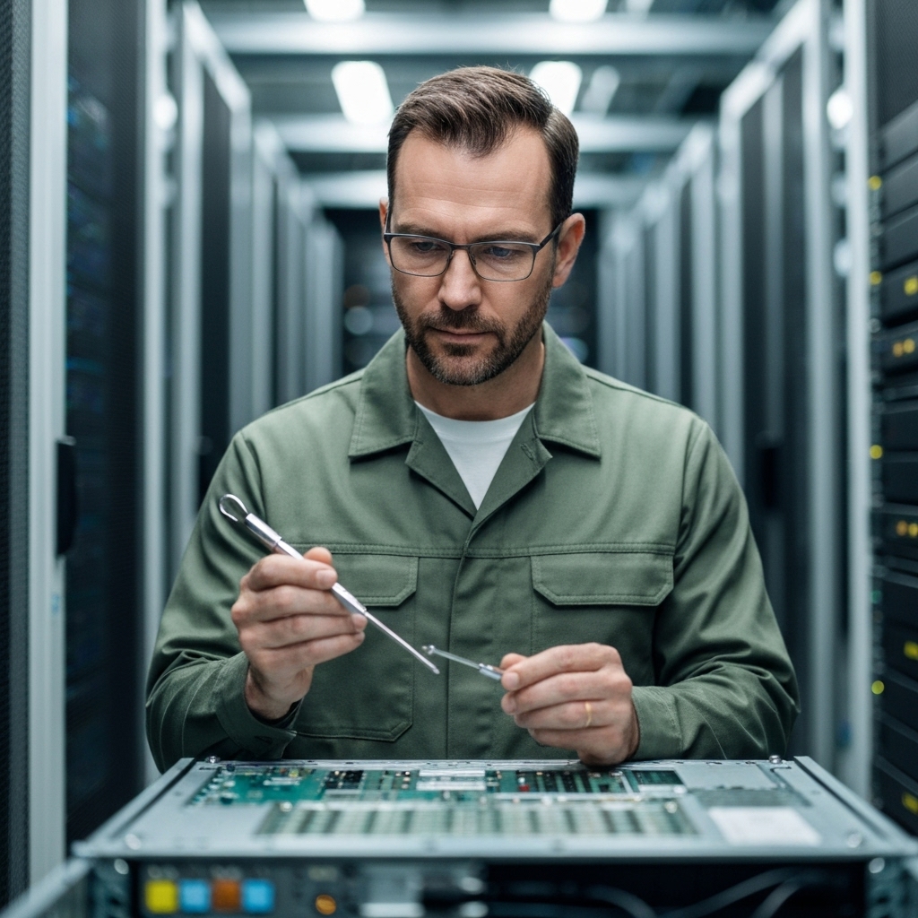 Technicien professionnel inspectant une canalisation avec une caméra endoscopique