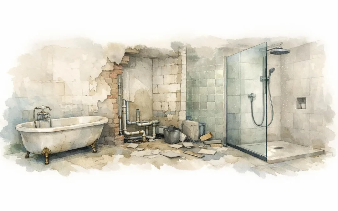 Guide complet remplacement baignoire par douche italienne