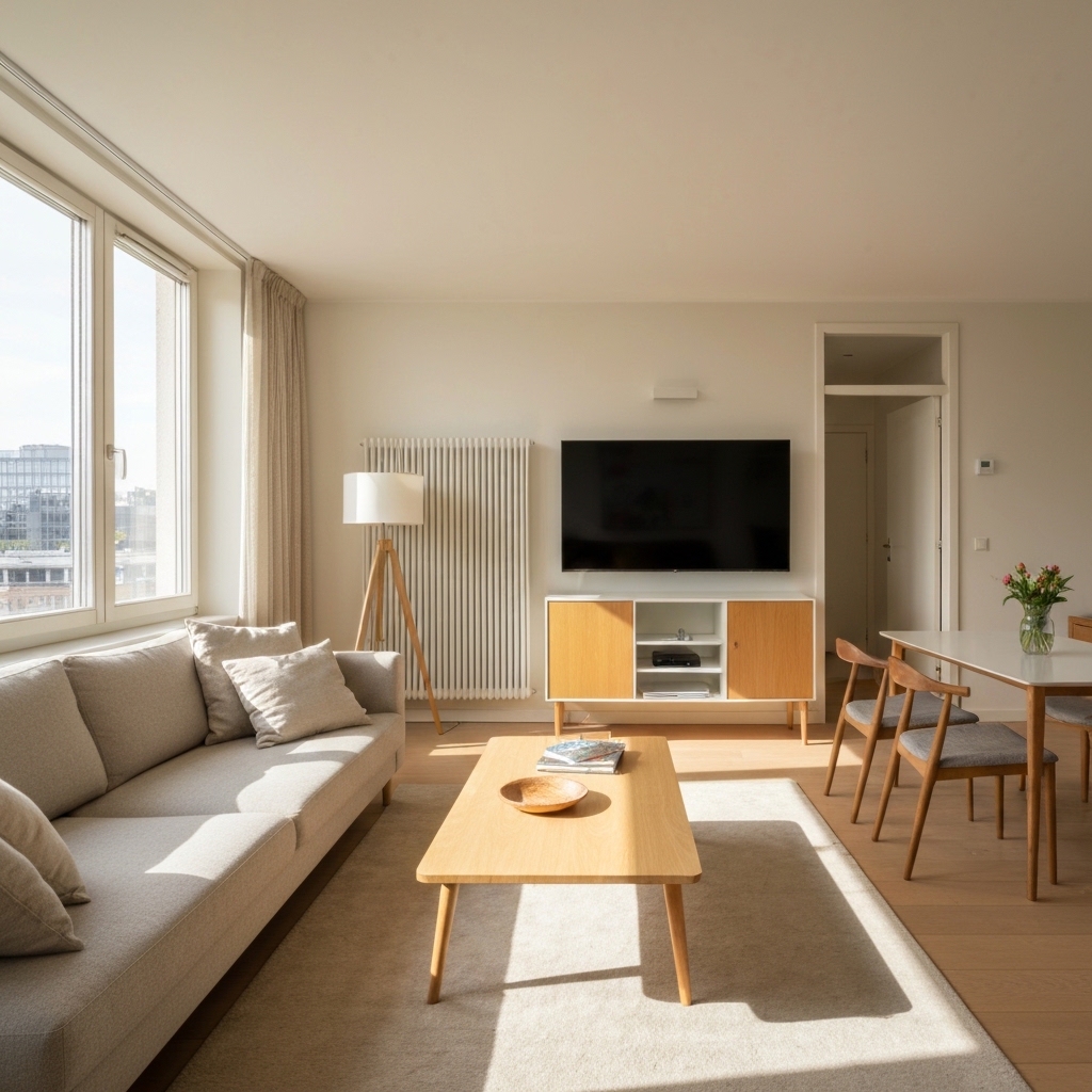 [Une image professionnelle et moderne montrant un intérieur de maison confortable et bien chauffé, avec une lumière douce et une ambiance accueillante, symbolisant la tranquillité d'esprit.]