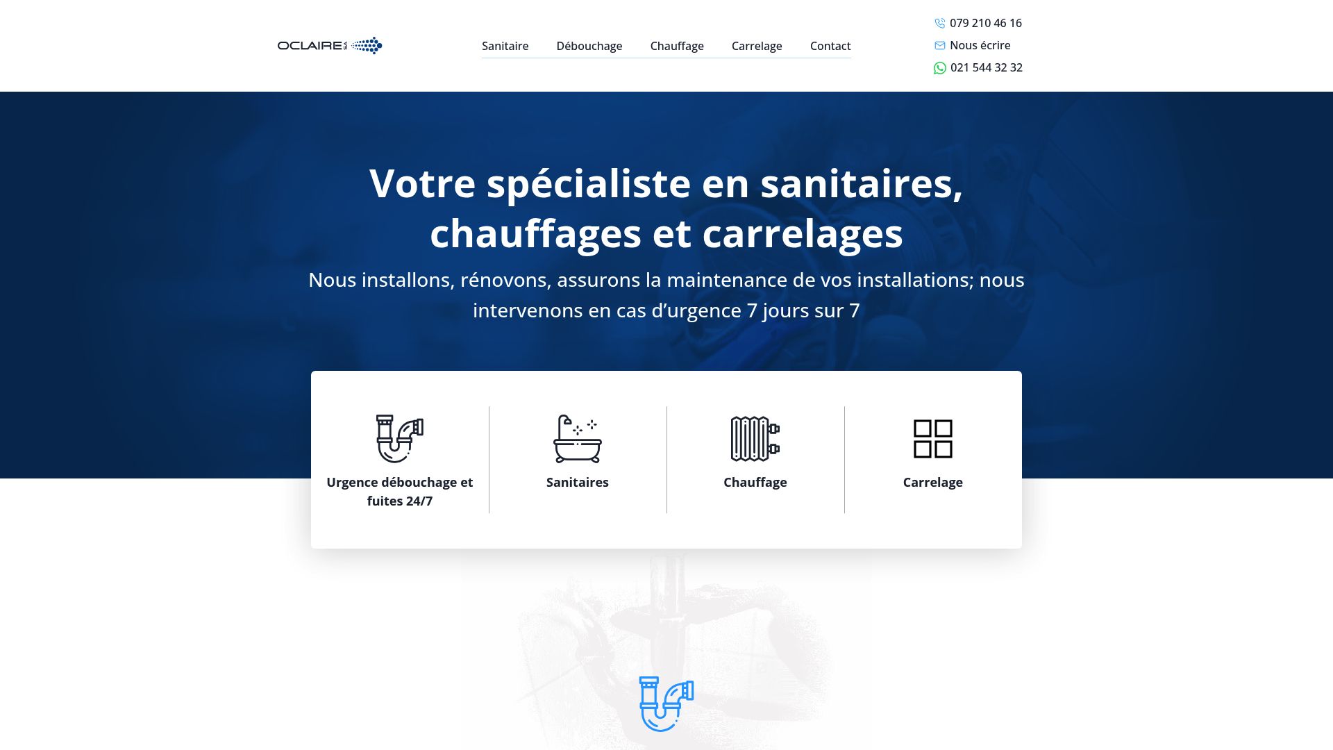 Numéro d'urgence et zones de service d'Oclaire.