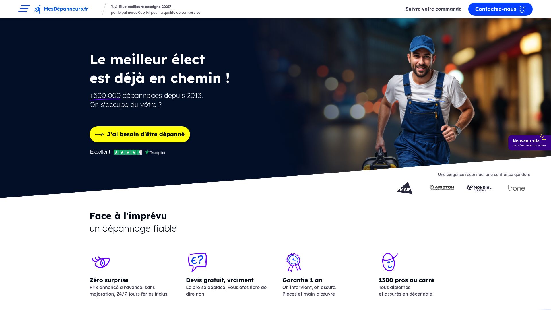 Garantie de service de qualité supérieure pour tous vos dépannages à domicile.
